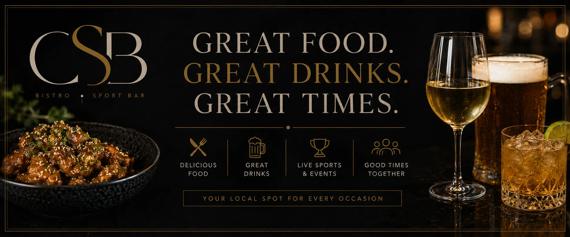 Great food and drinks for private events at CSB
