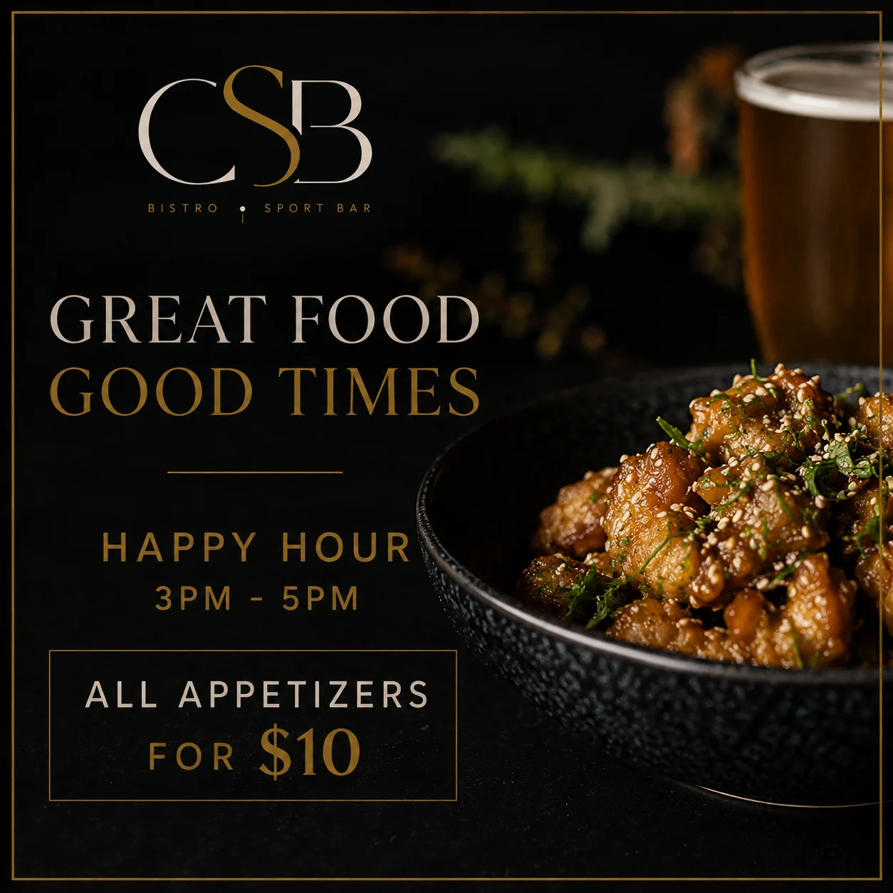 CSB Happy Hour appetizer special
